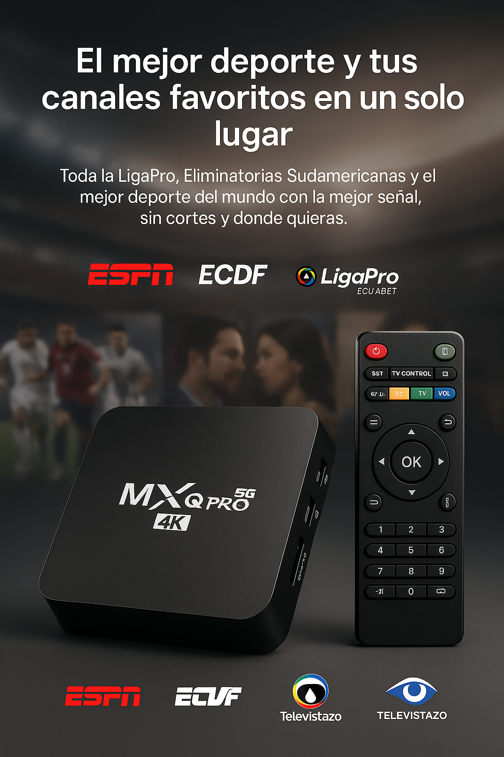 TV BOX MXQ PRO 4K® +1500 CANALES - Totalmente programado, sin mensualidades